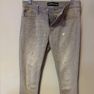 Express Light Grey Women's Skinny Jeans